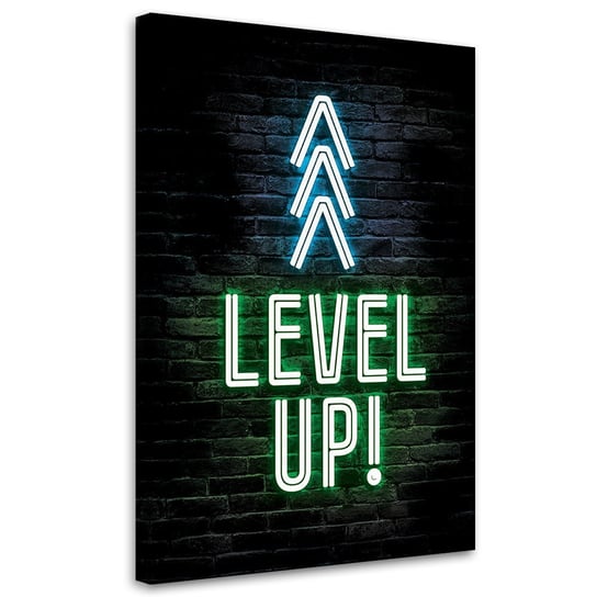 Obraz na płótnie, Napis Level up gaming - 60x90 Inna marka