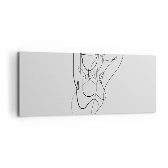 Obraz na płótnie - Naprawdę, jaka jesteś... - 120x50cm - Abstrakcja Ciało Kobiety Grafika - Nowoczesny obraz na ścianę do salonu do sypialni ARTTOR ARTTOR