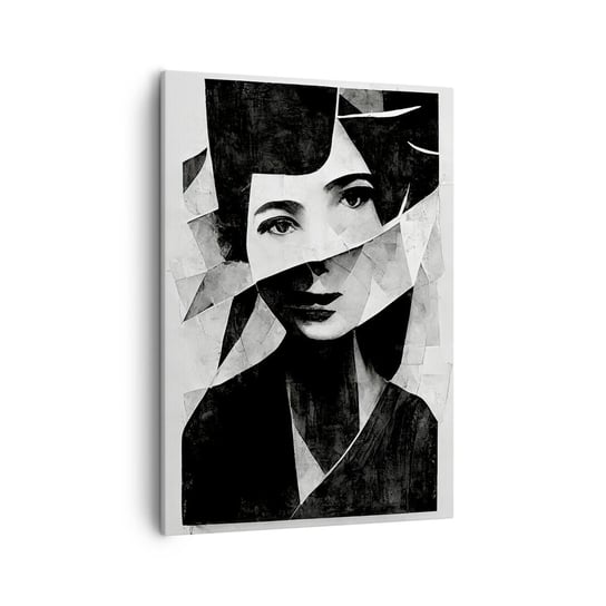 Obraz na płótnie - Naprawdę jaka jesteś… - 50x70cm - Portret Kobieta Czarno-Biały - Nowoczesny Canvas obraz do salonu do sypialni ARTTOR ARTTOR