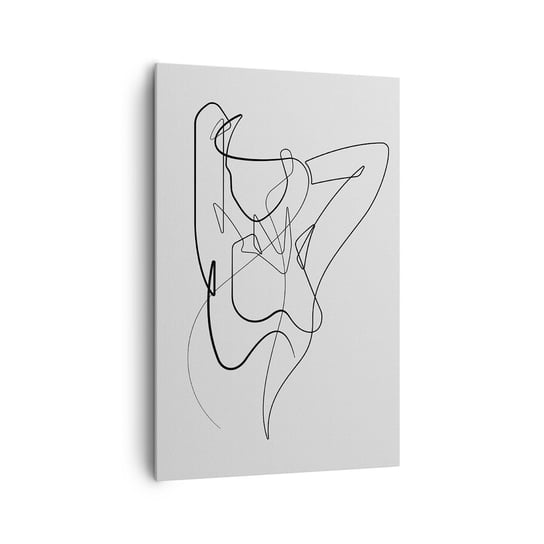 Obraz na płótnie - Naprawdę, jaka jesteś... - 80x120cm - Abstrakcja Ciało Kobiety Grafika - Nowoczesny obraz na ścianę do salonu do sypialni ARTTOR ARTTOR
