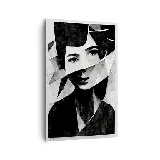 Obraz na płótnie - Naprawdę jaka jesteś… - 80x120cm - Portret Kobieta Czarno-Biały - Nowoczesny obraz na ścianę do salonu do sypialni ARTTOR ARTTOR