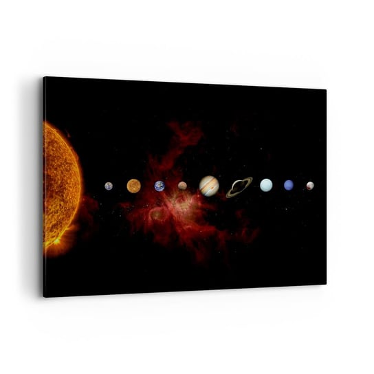 Obraz na płótnie - Nasza okolica - 100x70cm - Układ Słoneczny Planety Kosmos - Nowoczesny foto obraz w ramie do salonu do sypialni ARTTOR ARTTOR
