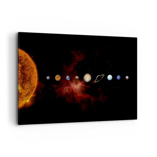 Obraz na płótnie - Nasza okolica - 120x80cm - Układ Słoneczny Planety Kosmos - Nowoczesny obraz na ścianę do salonu do sypialni ARTTOR ARTTOR