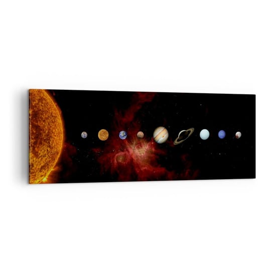 Obraz na płótnie - Nasza okolica - 140x50cm - Układ Słoneczny Planety Kosmos - Nowoczesny Canvas obraz do salonu do sypialni ARTTOR ARTTOR