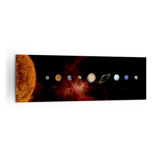 Obraz na płótnie - Nasza okolica - 160x50cm - Układ Słoneczny Planety Kosmos - Nowoczesny foto obraz w ramie do salonu do sypialni ARTTOR ARTTOR