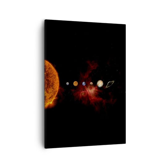 Obraz na płótnie - Nasza okolica - 50x70cm - Układ Słoneczny Planety Kosmos - Nowoczesny Canvas obraz do salonu do sypialni ARTTOR ARTTOR