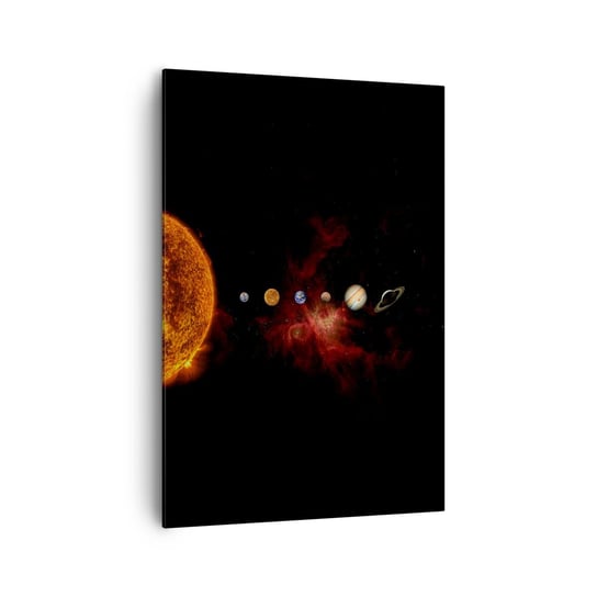 Obraz na płótnie - Nasza okolica - 70x100cm - Układ Słoneczny Planety Kosmos - Nowoczesny foto obraz w ramie do salonu do sypialni ARTTOR ARTTOR