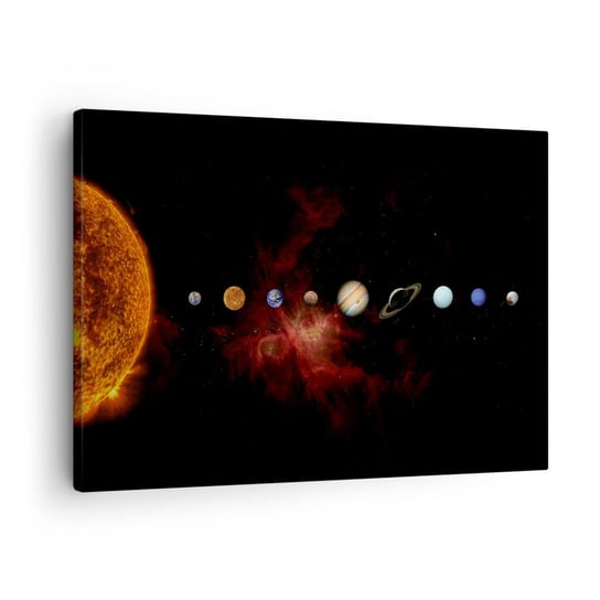 Obraz na płótnie - Nasza okolica - 70x50cm - Układ Słoneczny Planety Kosmos - Nowoczesny Canvas obraz do salonu do sypialni ARTTOR ARTTOR