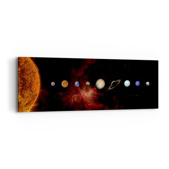 Obraz na płótnie - Nasza okolica - 90x30cm - Układ Słoneczny Planety Kosmos - Nowoczesny Canvas obraz do salonu do sypialni ARTTOR ARTTOR