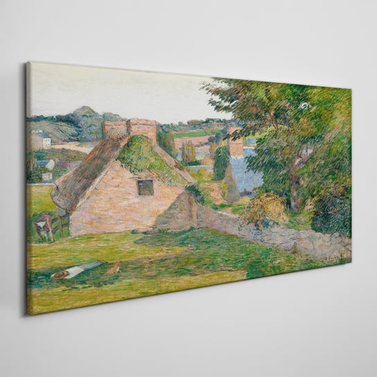 Obraz Na Płótnie Natura domy malarstwo 100x50 cm Coloray