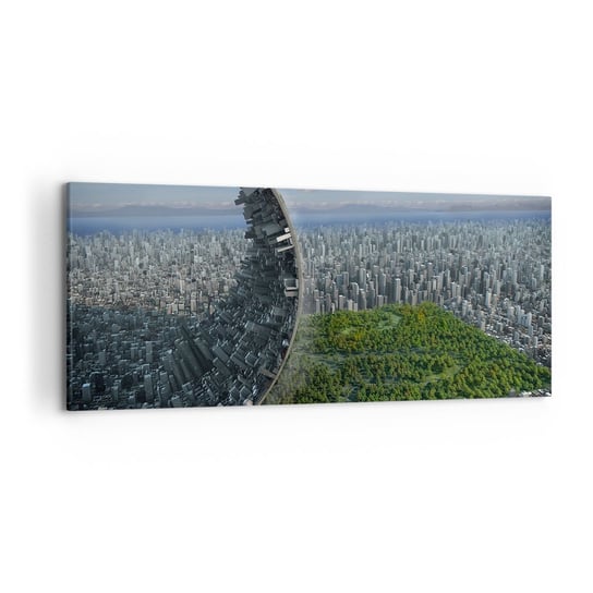 Obraz na płótnie - Natura jest wieczna - 120x50cm - Abstrakcja Architektura Projekt - Nowoczesny obraz na ścianę do salonu do sypialni ARTTOR ARTTOR