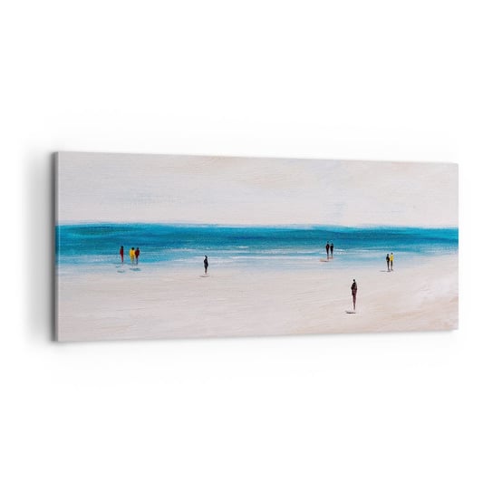 Obraz na płótnie - Naturalna potrzeba - 100x40cm - Plaża Ludzie Minimalizm - Nowoczesny foto obraz w ramie do salonu do sypialni ARTTOR ARTTOR