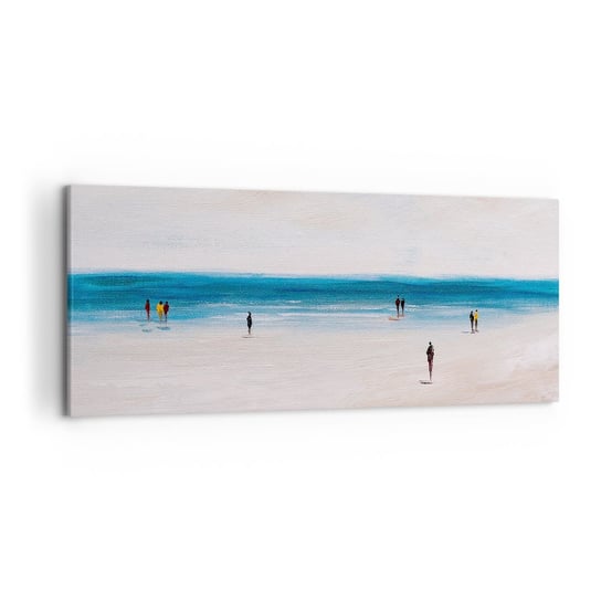 Obraz na płótnie - Naturalna potrzeba - 120x50cm - Plaża Ludzie Minimalizm - Nowoczesny obraz na ścianę do salonu do sypialni ARTTOR ARTTOR