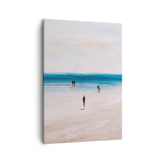 Obraz na płótnie - Naturalna potrzeba - 50x70cm - Plaża Ludzie Minimalizm - Nowoczesny Canvas obraz do salonu do sypialni ARTTOR ARTTOR