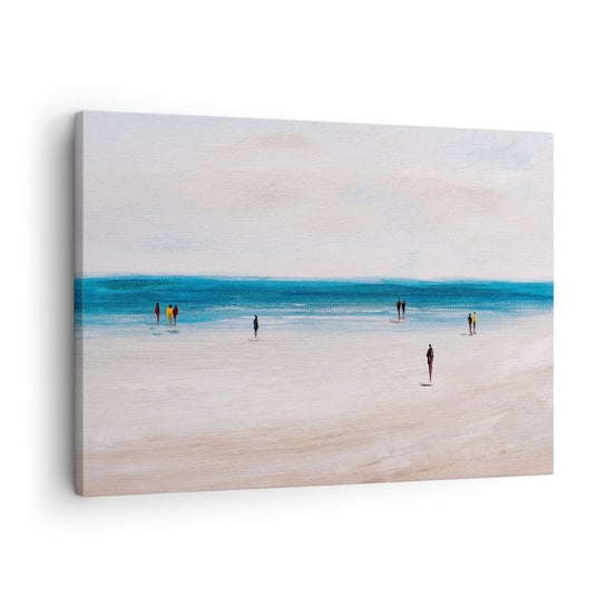 Obraz na płótnie - Naturalna potrzeba - 70x50cm - Plaża Ludzie Minimalizm - Nowoczesny Canvas obraz do salonu do sypialni ARTTOR ARTTOR