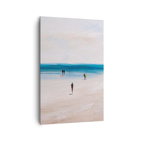 Obraz na płótnie - Naturalna potrzeba - 80x120cm - Plaża Ludzie Minimalizm - Nowoczesny obraz na ścianę do salonu do sypialni ARTTOR ARTTOR