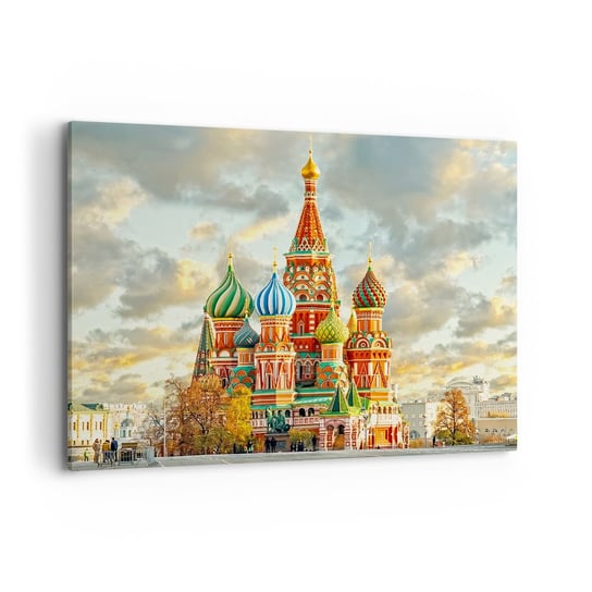 Obraz na płótnie - Nawet Disney by nie wymyślił - 100x70cm - Miasto Moskwa Cerkiew - Nowoczesny foto obraz w ramie do salonu do sypialni ARTTOR ARTTOR