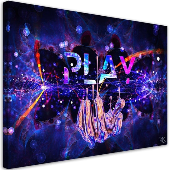 Obraz na płótnie, Neon z napisem Play - 100x70 Inna marka