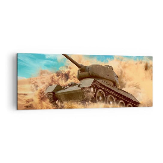 Obraz na płótnie - Nie do pokonania - 140x50cm - Militaria Czołg Pustynia - Nowoczesny Canvas obraz do salonu do sypialni ARTTOR ARTTOR