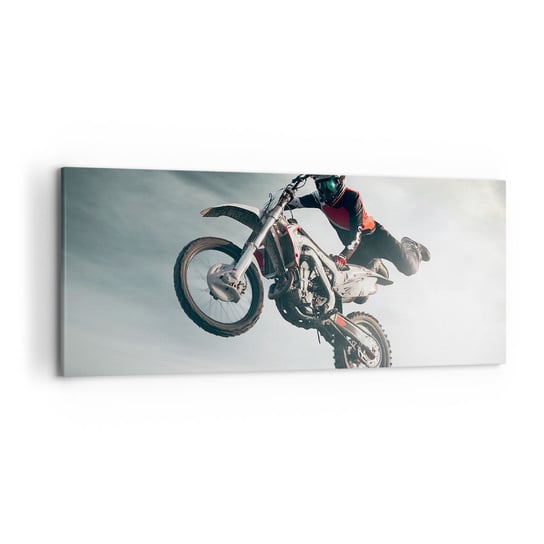 Obraz na płótnie - Nie ma zabawy bez ryzyka - 120x50cm - Motocross Motocykl Motocyklista - Nowoczesny obraz na ścianę do salonu do sypialni ARTTOR ARTTOR