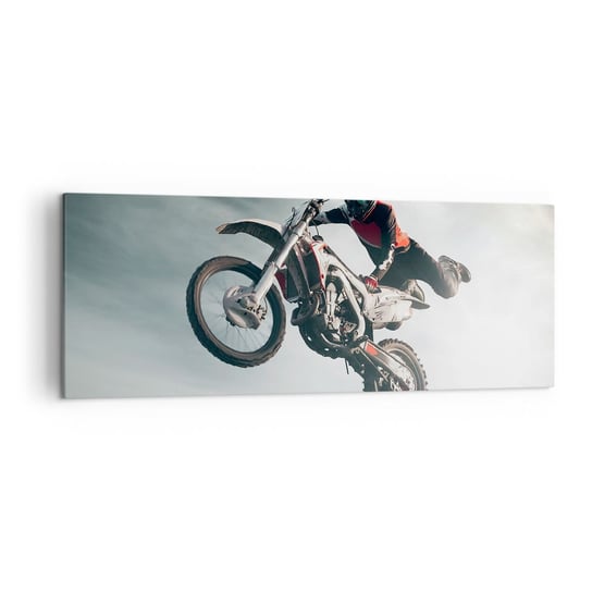 Obraz na płótnie - Nie ma zabawy bez ryzyka - 140x50cm - Motocross Motocykl Motocyklista - Nowoczesny Canvas obraz do salonu do sypialni ARTTOR ARTTOR