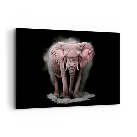 Obraz na płótnie - Nie myśl o różowym słoniu! - 100x70cm - Słońce Safari Afryka - Nowoczesny foto obraz w ramie do salonu do sypialni ARTTOR ARTTOR