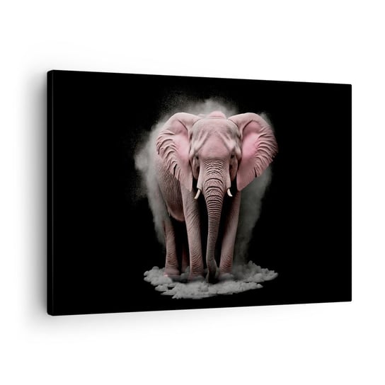 Obraz na płótnie - Nie myśl o różowym słoniu! - 70x50cm - Słońce Safari Afryka - Nowoczesny Canvas obraz do salonu do sypialni ARTTOR ARTTOR