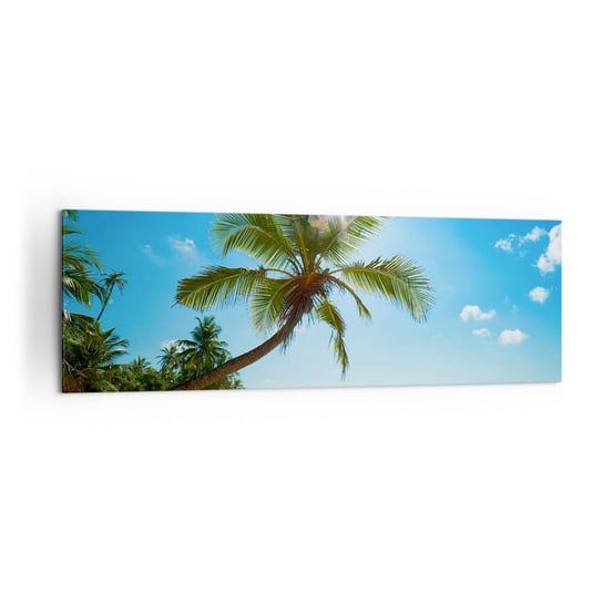 Obraz na płótnie - Nie pokazywać nikomu - 160x50cm - Krajobraz Plaża Palma Kokosowa - Nowoczesny foto obraz w ramie do salonu do sypialni ARTTOR ARTTOR