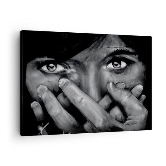 Obraz na płótnie - Nie powiem, kto namalował - 70x50 cm - Obraz nowoczesny - Kobieta, Oczy, Graffiti, Sztuka, Grafika - AA70x50-0459 ARTTOR