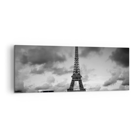 Obraz na płótnie - Nie tak dawno w Paryżu - 140x50cm - Motoryzacja Wieża Eiffla Paryż - Nowoczesny Canvas obraz do salonu do sypialni ARTTOR ARTTOR