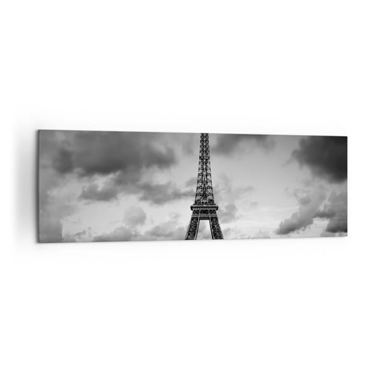 Obraz na płótnie - Nie tak dawno w Paryżu - 160x50cm - Motoryzacja Wieża Eiffla Paryż - Nowoczesny foto obraz w ramie do salonu do sypialni ARTTOR ARTTOR