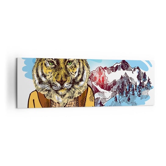 Obraz na płótnie - Nie taki dziki jak go rysują - 160x50cm - Abstrakcja Tygrys Góry - Nowoczesny foto obraz w ramie do salonu do sypialni ARTTOR ARTTOR