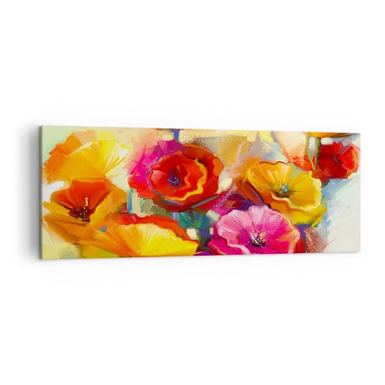 Obraz na płótnie - Nie tylko czerwone - 140x50cm - Kwiaty Maki Ogród - Nowoczesny Canvas obraz do salonu do sypialni ARTTOR ARTTOR