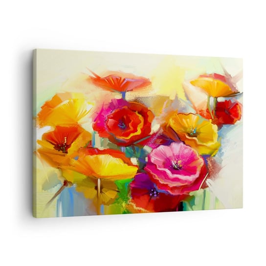 Obraz na płótnie - Nie tylko czerwone - 70x50cm - Kwiaty Maki Ogród - Nowoczesny Canvas obraz do salonu do sypialni ARTTOR ARTTOR