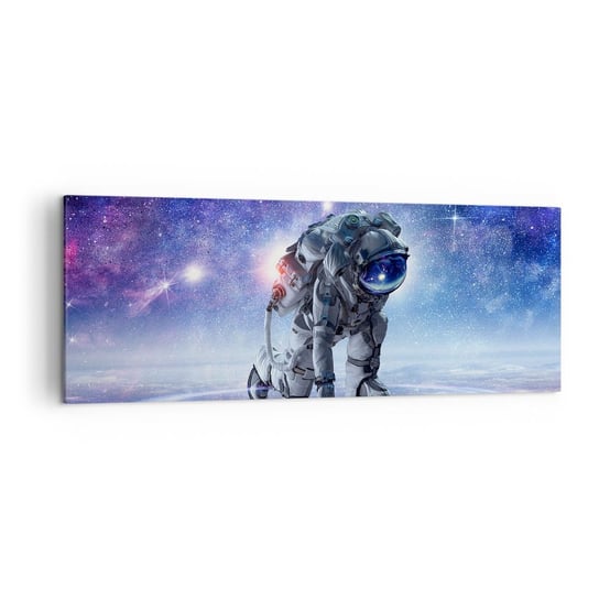 Obraz na płótnie - Niebo gwiaździste nade mną - 140x50cm - Kosmonauta Kosmos Astronauta - Nowoczesny Canvas obraz do salonu do sypialni ARTTOR ARTTOR