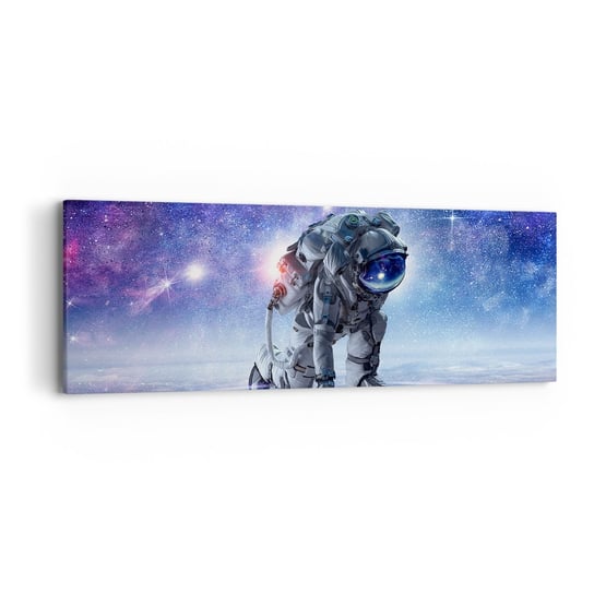 Obraz na płótnie - Niebo gwiaździste nade mną - 90x30cm - Kosmonauta Kosmos Astronauta - Nowoczesny Canvas obraz do salonu do sypialni ARTTOR ARTTOR