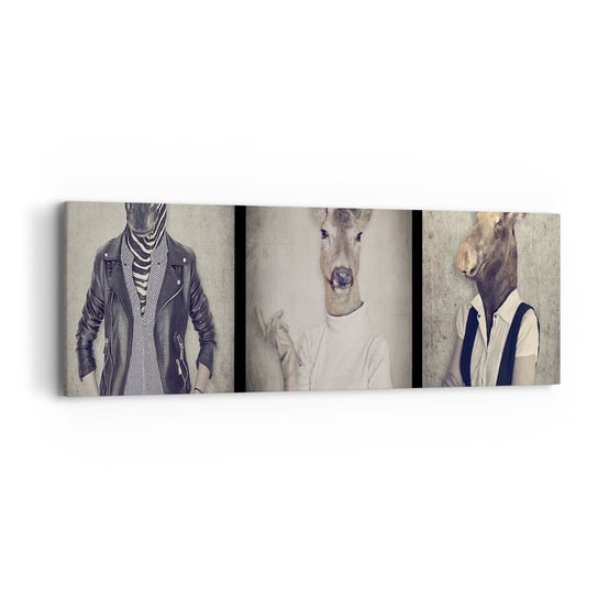Obraz na płótnie - Niech przemówią gesty - 90x30cm - Abstrakcja Fantasy Zebra - Nowoczesny Canvas obraz do salonu do sypialni ARTTOR ARTTOR