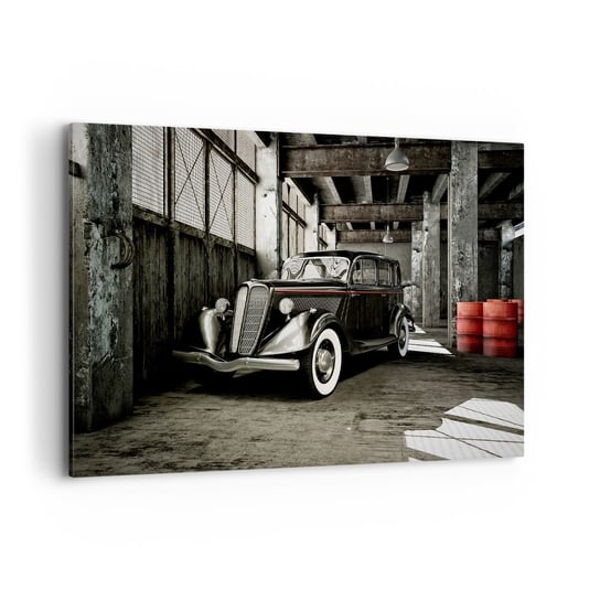 Obraz na płótnie - Nieprzemijająca elegancja lat 30. - 100x70cm - Motoryzacja Samochód Retro Magazyn Fabryczny - Nowoczesny foto obraz w ramie do salonu do sypialni ARTTOR ARTTOR