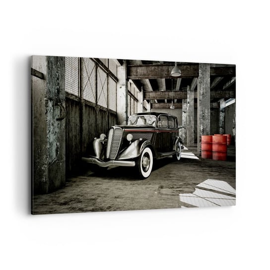 Obraz na płótnie - Nieprzemijająca elegancja lat 30. - 120x80cm - Motoryzacja Samochód Retro Magazyn Fabryczny - Nowoczesny obraz na ścianę do salonu do sypialni ARTTOR ARTTOR