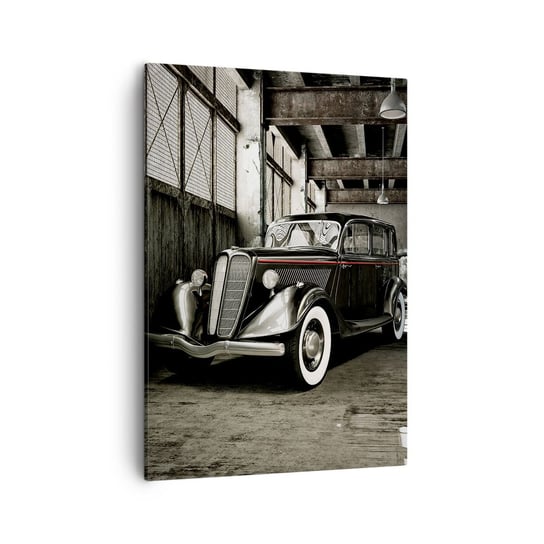 Obraz na płótnie - Nieprzemijająca elegancja lat 30. - 50x70cm - Motoryzacja Samochód Retro Magazyn Fabryczny - Nowoczesny Canvas obraz do salonu do sypialni ARTTOR ARTTOR