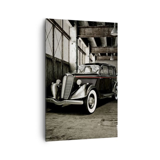 Obraz na płótnie - Nieprzemijająca elegancja lat 30. - 80x120cm - Motoryzacja Samochód Retro Magazyn Fabryczny - Nowoczesny obraz na ścianę do salonu do sypialni ARTTOR ARTTOR