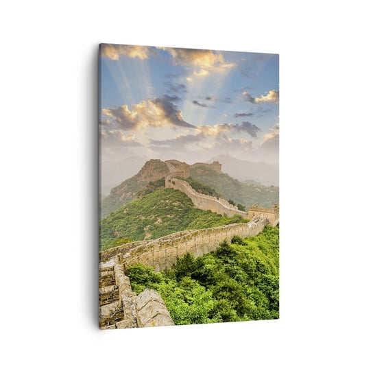 Obraz na płótnie - Nieprzemijająca wielkość - 50x70cm - Krajobraz Mur Chiński Azja - Nowoczesny Canvas obraz do salonu do sypialni ARTTOR ARTTOR
