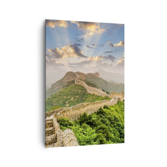 Obraz na płótnie - Nieprzemijająca wielkość - 70x100cm - Krajobraz Mur Chiński Azja - Nowoczesny foto obraz w ramie do salonu do sypialni ARTTOR ARTTOR