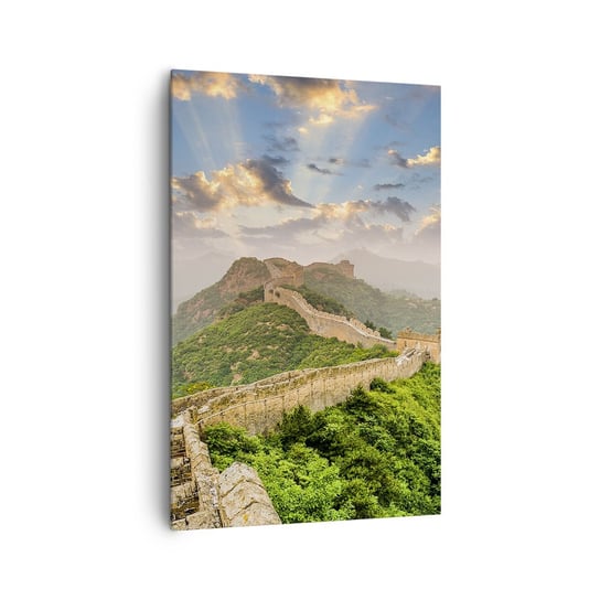 Obraz na płótnie - Nieprzemijająca wielkość - 80x120cm - Krajobraz Mur Chiński Azja - Nowoczesny obraz na ścianę do salonu do sypialni ARTTOR ARTTOR