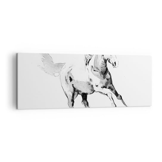 Obraz na płótnie - Nieujarzmiona dusza - 140x50cm - Koń Zwierzęta Grafika - Nowoczesny Canvas obraz do salonu do sypialni ARTTOR ARTTOR