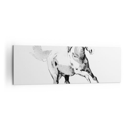Obraz na płótnie - Nieujarzmiona dusza - 160x50cm - Koń Zwierzęta Grafika - Nowoczesny foto obraz w ramie do salonu do sypialni ARTTOR ARTTOR