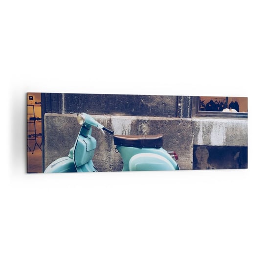 Obraz na płótnie - Niezapomniane klimaty - 160x50cm - Włochy Skuter Vintage - Nowoczesny foto obraz w ramie do salonu do sypialni ARTTOR ARTTOR