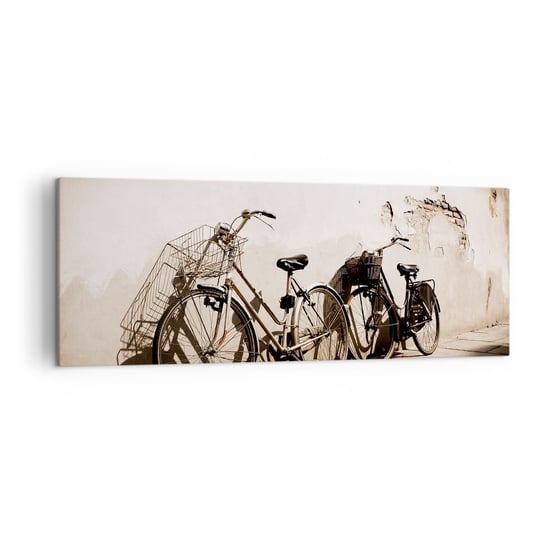 Obraz na płótnie - Niezapomniany urok przeszłości - 140x50cm - Rower Podróż Vintage - Nowoczesny Canvas obraz do salonu do sypialni ARTTOR ARTTOR