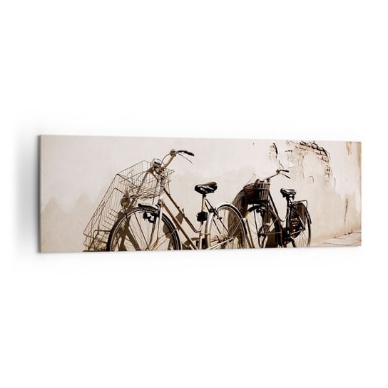 Obraz na płótnie - Niezapomniany urok przeszłości - 160x50cm - Rower Podróż Vintage - Nowoczesny foto obraz w ramie do salonu do sypialni ARTTOR ARTTOR