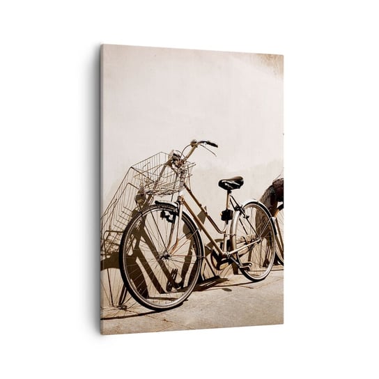 Obraz na płótnie - Niezapomniany urok przeszłości - 50x70cm - Rower Podróż Vintage - Nowoczesny Canvas obraz do salonu do sypialni ARTTOR ARTTOR